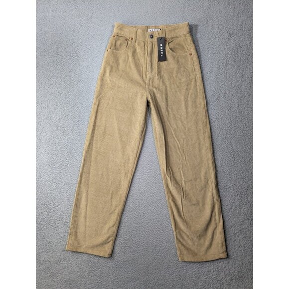 Motel Pants - Motel Denim Corduroy Pants Womens Small S 31L Parallel Trouser Cords Tan Sand